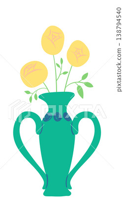 Vase With Roses Line Art Vase With Roses Line Art 138794540