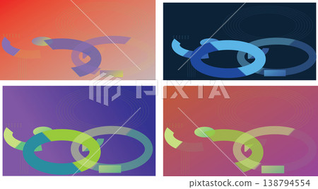 Abstract overlapping circular arrows in four...-插圖素材 [138794554] - PIXTA圖庫