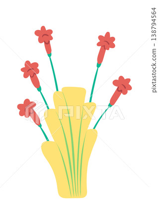 Flower Bouquet In Vase Cartoon 138794564