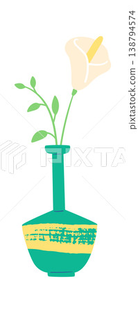 Calla Lily In Vase Cartoon Calla Lily In Vase Cartoon 138794574