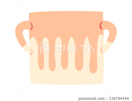 Vase With Dripping Glaze Cartoon Vase With Dripping Glaze Cartoon 138794594