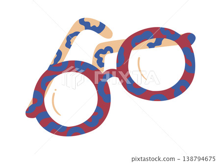 Glasses Folded Retro Pattern Cartoon 138794675