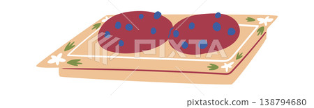 Cookies On Tray Cartoon Style Cookies On Tray Cartoon Style 138794680