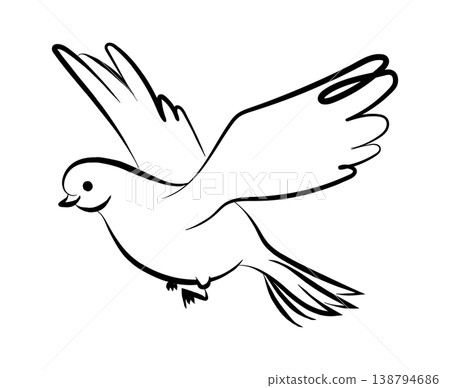 Dove Flying Line Art Dove Flying Line Art 138794686