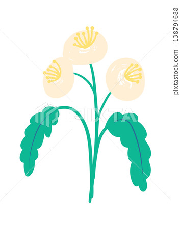 Flower Stem With Buds Cartoon 138794688