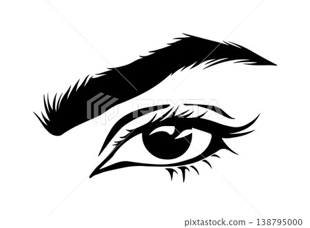 Black eye and eyebrow silhouette, without background Black eye and eyebrow silhouette, without background 138795000