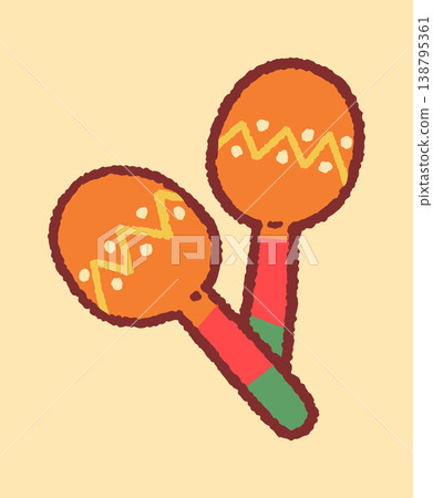 Maracas Pair Shaking Motion Cartoon Style Maracas Pair Shaking Motion Cartoon Style 138795361