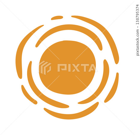 Sun Symbol With Swirl Orbits Emblem Sun Symbol With Swirl Orbits Emblem 138795374