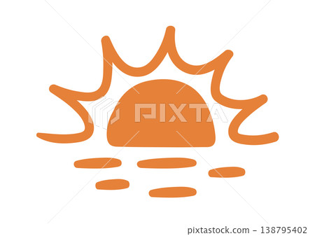 Sunrise Over Water Abstract Emblem 138795402