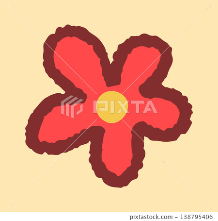 Flower Blossom With Rough Outline Cartoon Flower Blossom With Rough Outline Cartoon 138795406