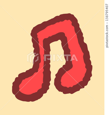 Music Note Wavy Outline Cartoon Style Music Note Wavy Outline Cartoon Style 138795407