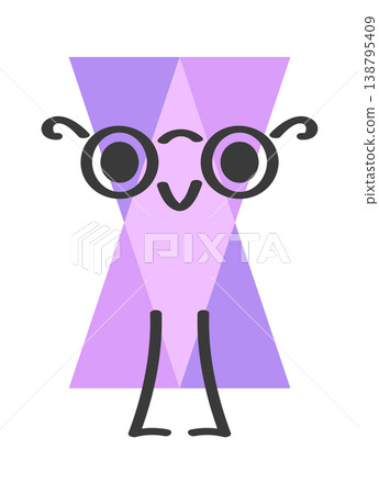 Owl Character With Glasses Cartoon Line Owl Character With Glasses Cartoon Line 138795409