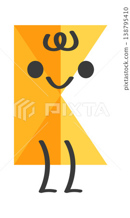 Letter K Character Mascot Standing Cartoon 138795410