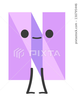 Letter N Character Mascot Standing Cartoon 138795446