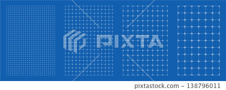 Blueprint grid set dot frame geometry, four scale variations. Wide medium dense micro spacing comparison, engineering Blueprint grid set dot frame geometry, four scale variations. Wide medium dense micro spacing comparison, engineering 138796011