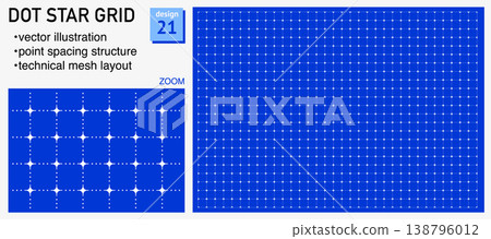Blueprint grid system dot plus geometry, zoom detail view. Point spacing structure demonstration, engineering diagrams Blueprint grid system dot plus geometry, zoom detail view. Point spacing structure demonstration, engineering diagrams 138796012