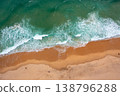 Serene Aerial View of an Empty Ocean Beach 138796288