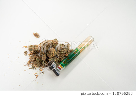 Enjoying Cannabis With a Bong on a Clean Surface Enjoying Cannabis With a Bong on a Clean Surface 138796293