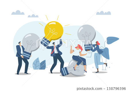 Effective teamwork, problem solving, or ways to improve, career development concept, symbol of teamwork, Business people working together to realize big ideas with unity. Vector design illustration. 138796396