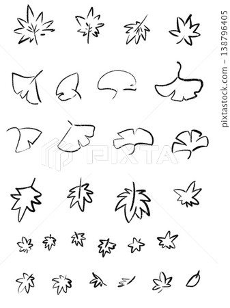 筆觸描繪的銀杏葉 138796405