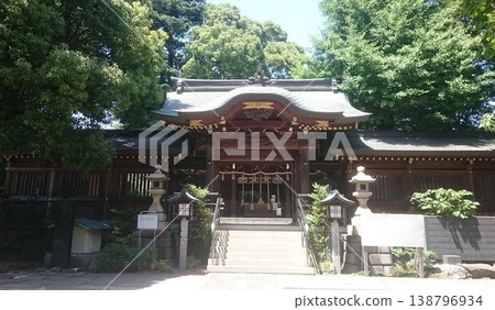 Kawaguchi City, Saitama Prefecture! The main hall of Hatogaya Hikawa Shrine Kawaguchi City, Saitama Prefecture! The main hall of Hatogaya Hikawa Shrine 138796934