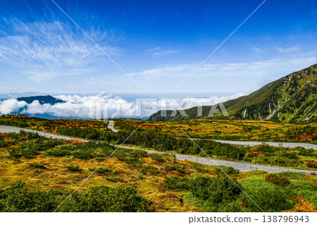 初秋的立山，從巴士車窗望出去，可以看到禦垣原和富山地區。 138796943