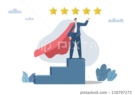 Business or organization that has excellent capabilities or Have the highest quality Suitable for receiving awards or 5 star ratings. Businessman is hero who won the golden five star award. Business or organization that has excellent capabilities or Have the highest quality Suitable for receiving awards or 5 star ratings. Businessman is hero who won the golden five star award. 138797275