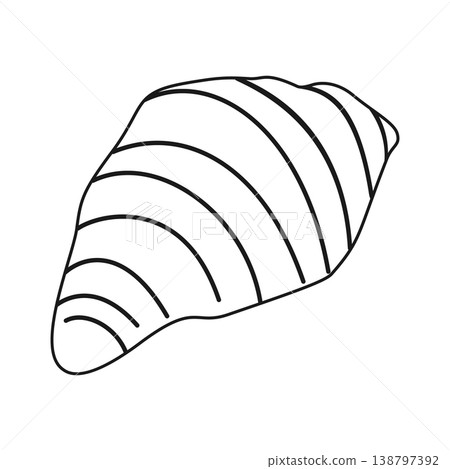 Freehand Outline Croissant. Sticker Icon Croissant Day Minimalist Flat design element idea Coloring. Isolated Vector illustration National Croissant Day or Bakery print materials, price, promo banner Freehand Outline Croissant. Sticker Icon Croissant Day Minimalist Flat design element idea Coloring. Isolated Vector illustration National Croissant Day or Bakery print materials, price, promo banner 138797392