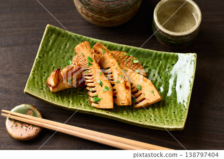 Bamboo shoot steak with butter and soy sauce 138797404