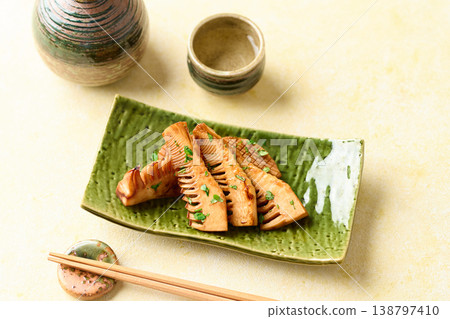 Bamboo shoot steak with butter and soy sauce Bamboo shoot steak with butter and soy sauce 138797410
