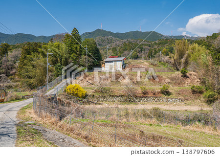 Springtime rural landscape, Ogi, Otsu City, Shiga Prefecture 138797606