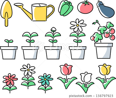 Gardening and home vegetable garden material set 138797923