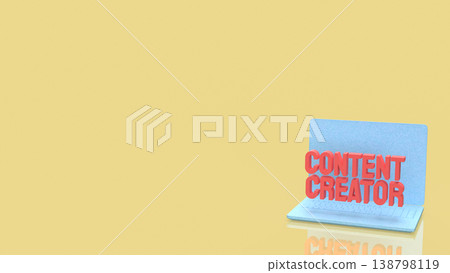 Creative Content Creator Concept Displayed On Modern Laptop Screen 3d render. Creative Content Creator Concept Displayed On Modern Laptop Screen 3d render. 138798119