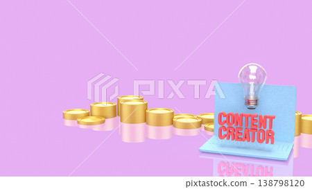 Abstract Digital Content Creation Concept With Blurred Laptop Interface 3d render. Abstract Digital Content Creation Concept With Blurred Laptop Interface 3d render. 138798120