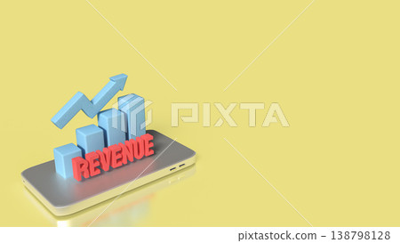Business Revenue Growth Concept With Rising Chart And Digital Platform 3d render. 138798128