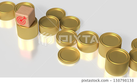 Financial Target Goal Concept with Coins Stack Investment Strategy 3d render. Financial Target Goal Concept with Coins Stack Investment Strategy 3d render. 138798138
