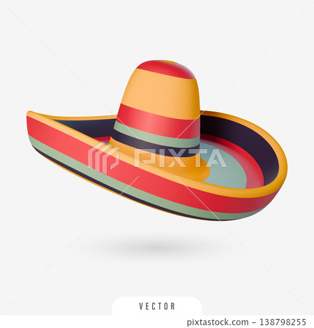 3D sombrero icon 138798255