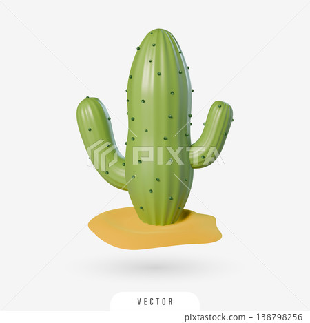 3D cactus illustration 138798256