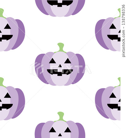 Halloween pumpkin seamless pattern, purple, Jack-o'-lantern background wallpaper. 138798336