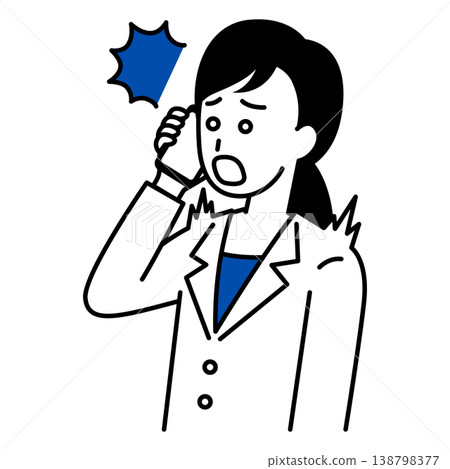 Female doctor surprised by smartphone conversation Female doctor surprised by smartphone conversation 138798377