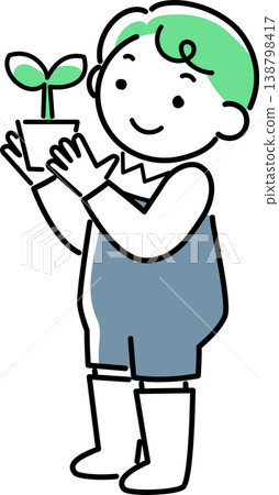 A boy who grows plants A boy who grows plants 138798417