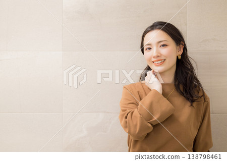 Young woman checking her skin condition in the bathroom Young woman checking her skin condition in the bathroom 138798461