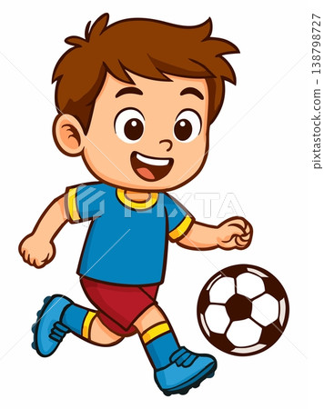 Illustration of a child playing football 138798727