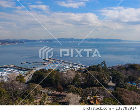 A moment of travel: the Shonan scenery with its harbor viewed from Enoshima. A moment of travel: the Shonan scenery with its harbor viewed from Enoshima. 138798914