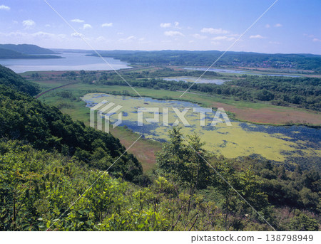 A view of the lakes and marshes of the Kushiro Marshland from a hilltop (Shibecha Town, Hokkaido) A view of the lakes and marshes of the Kushiro Marshland from a hilltop (Shibecha Town, Hokkaido) 138798949