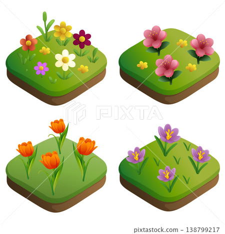 isometric garden flowers 3d set isometric garden flowers 3d set 138799217