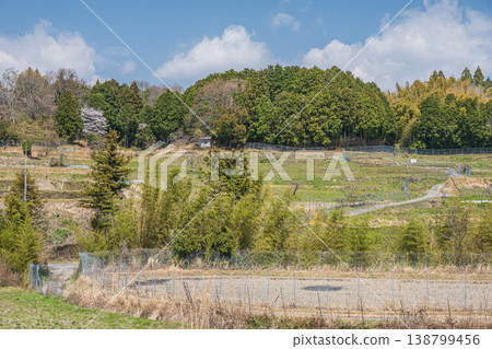 Springtime terraced rice field scenery, Ogi, Otsu City, Shiga Prefecture 138799456