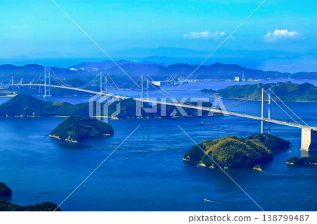 [愛媛縣] 從基羅山天文台看到的島波海道（來島海峽大橋） 138799487