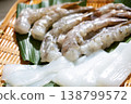 Seafood, tempura ingredients, shrimp, squid 138799572