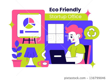 Eco Friendly Startup Office Illustration With Green Workspace Plants, Sustainable Business Interior, and Modern Creative Work Environment Design Eco Friendly Startup Office Illustration With Green Workspace Plants, Sustainable Business Interior, and Modern Creative Work Environment Design 138799846